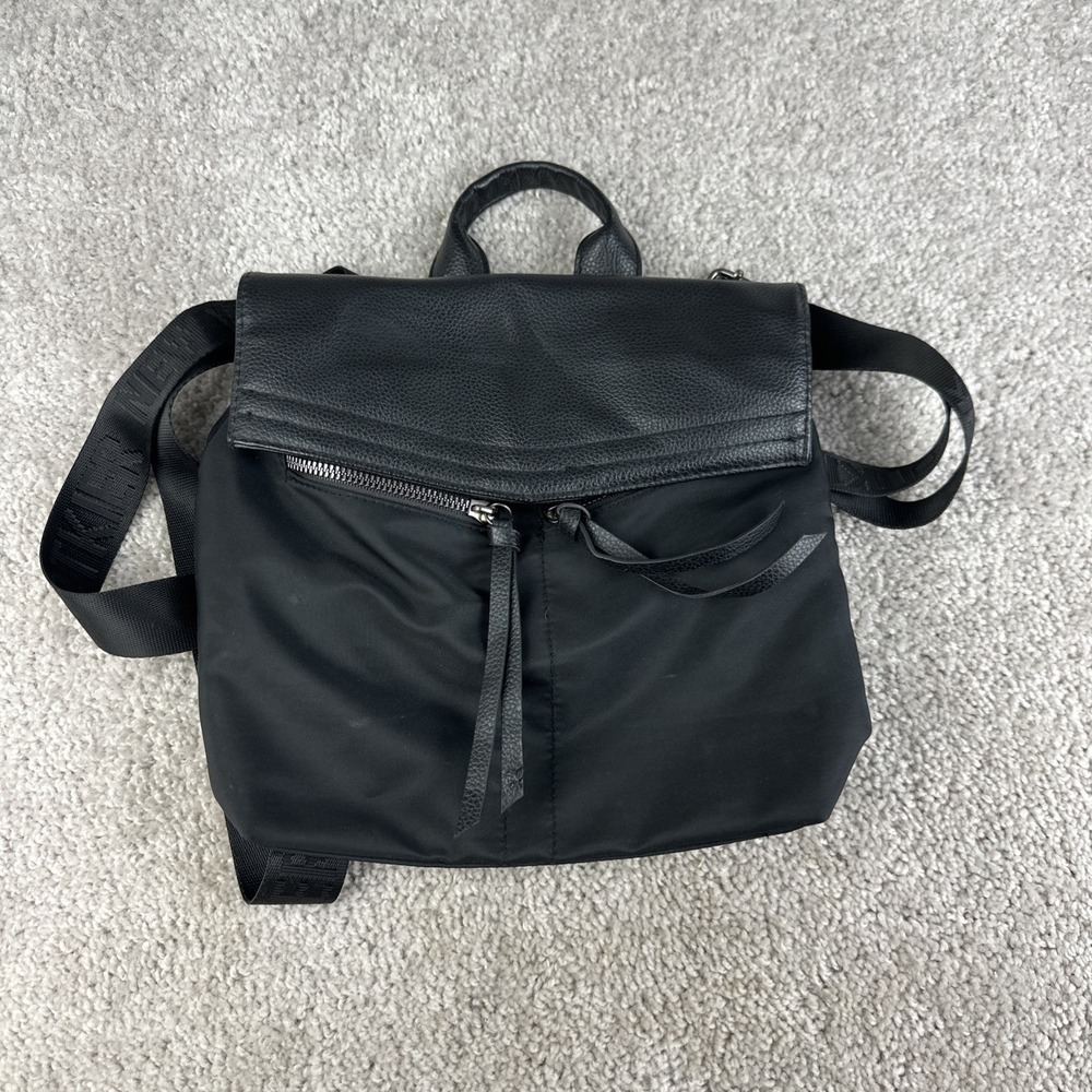 Botkier New York Black Mini Trigger Backpack Bag Handbag Travel Zippers